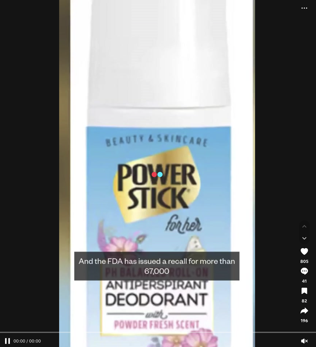 tik tok going viral #deodorantrecall